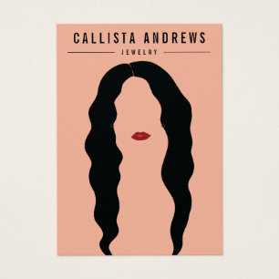 Lábios de Cabelo Preto Moderno Menina Vestindo Ca