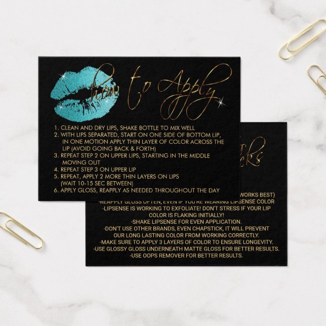 Lábios de Coleta Teal - Como aplicar (Escritótio)