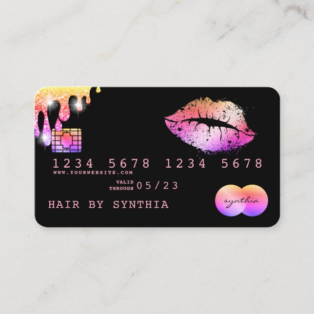 Lábios de  de substituição de batom Cartão de Créd (Frente)