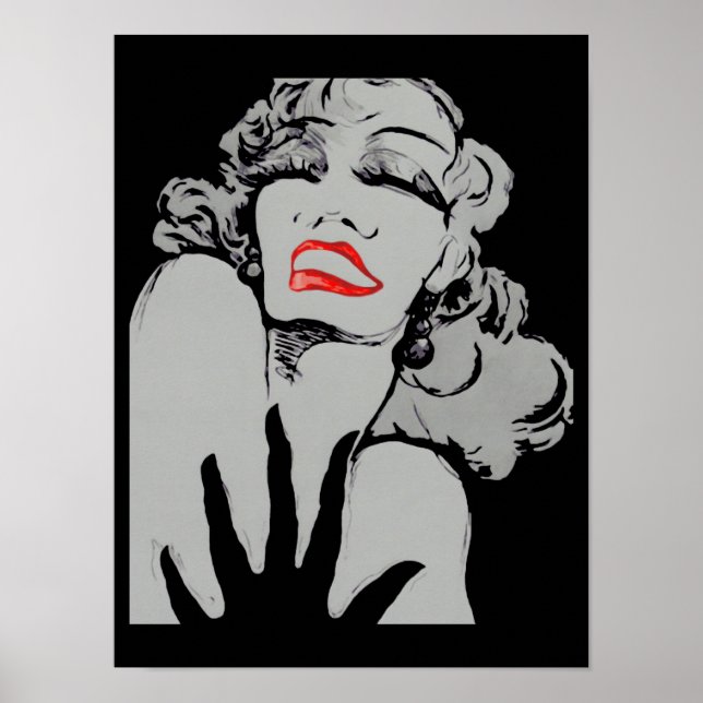 Lábios de drama MUDAM DE COR ~ Poster 16x12 (Frente)