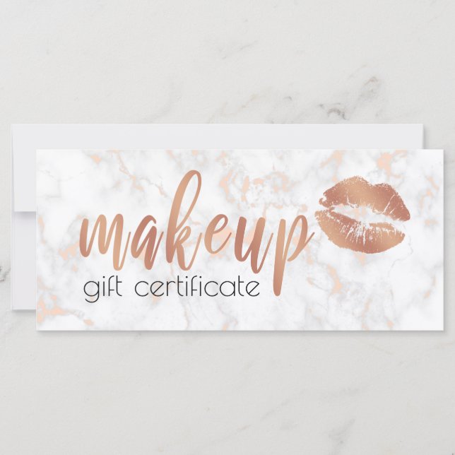 Lábios de ouro rosa de cobre elegantes e maquiagem (Frente)