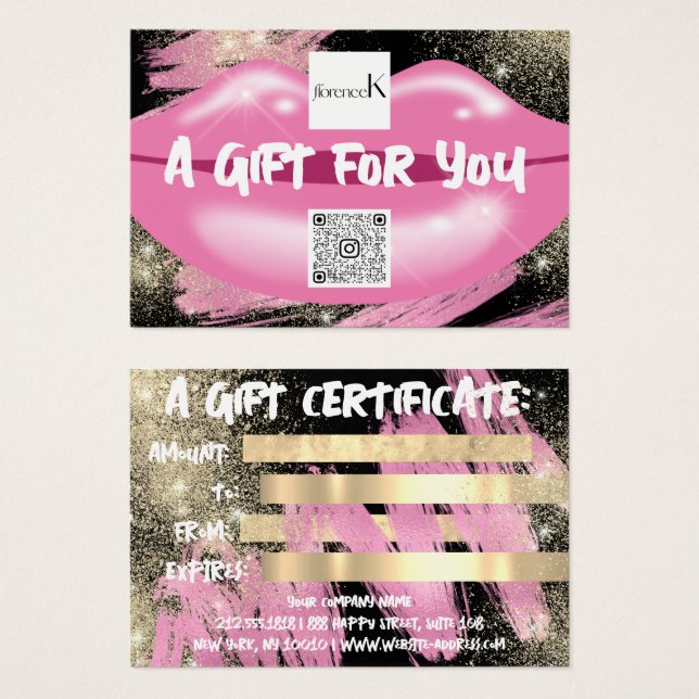 Lábios Maqueamento Preto Logotipo do Artista Studi (Frente & Verso)