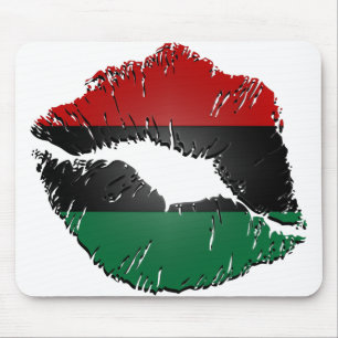 Lábios Mousepad da bandeira do afro-americano