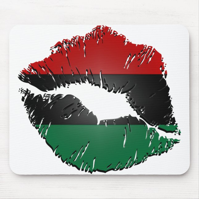 Lábios Mousepad da bandeira do afro-americano (Frente)