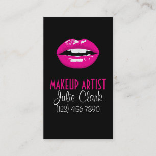 Lábios Rosa Makeup Artist Cartão de visita