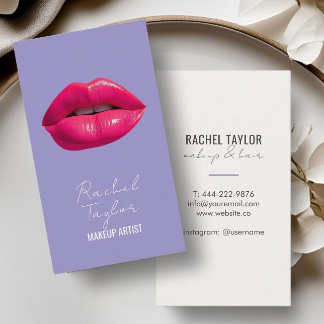 Lábios Rosa Quente | Cartão de visita (Criador carregado)