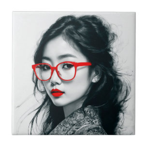 Lábios Vermelhas E Vidro, Retratos, De Cor Branca,