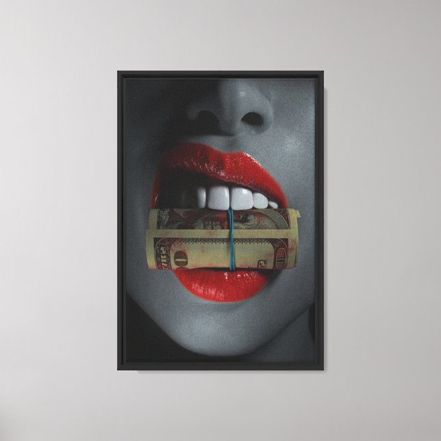 Lábios vermelhos com arte de parede de Canvas mold (Frente)