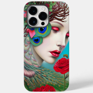 Lábios vermelhos e Rosa de Peacock