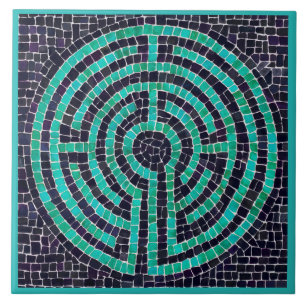 LABIRINTO III Azulejo Cerâmico 6x6 - Turquesa