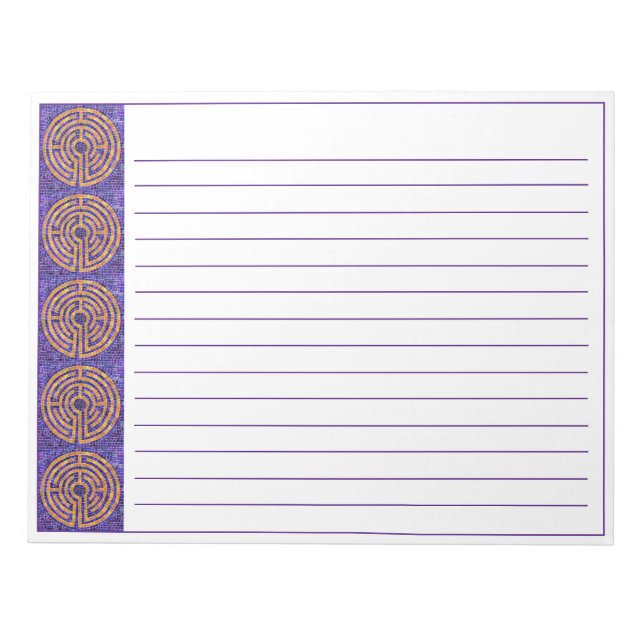 LABIRINTO MOSAICO Bloco de notas 11"x8,5" + Linhas (Frente)