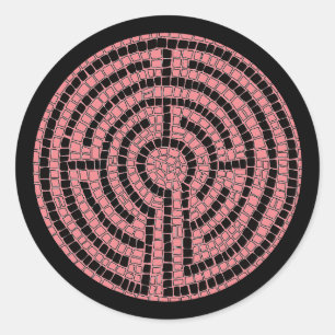 LABIRINTO XVI Adesivos Redondos Pequenos / Preto