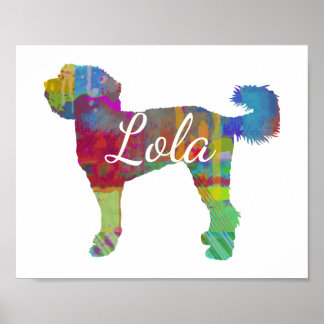Labradoodle Personalizado / Impressão de Arte Gold