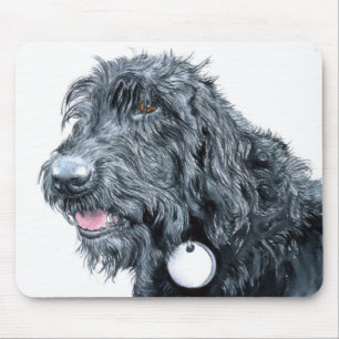 Labradoodle preto Mousepad
