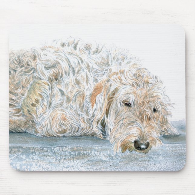 Labradoodle sonolento Mousepad (Frente)