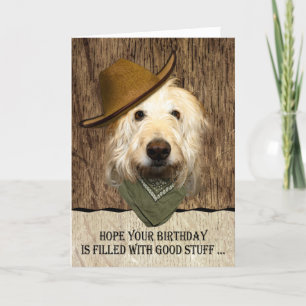 Labradoodle Vestindo Cowboy Que Cartão de Anivers