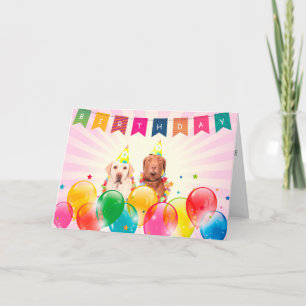 Labrador Cães Feliz Cartão de Aniversário