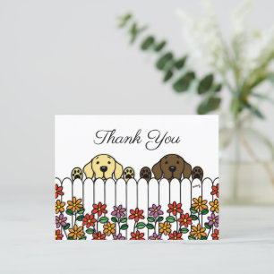 Labrador Duo Assistindo Você Obrigado Cartão Posta