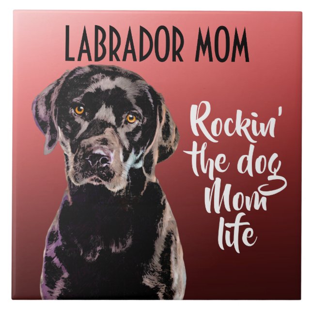 Labrador Mãe Azulejo Cerâmica (Frente)