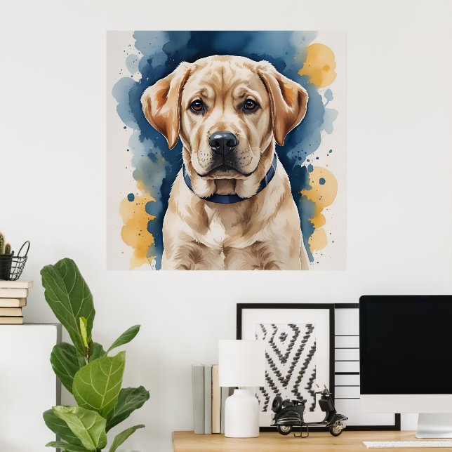 Labrador Puppy Poster | Wall Art (Escritório em casa)