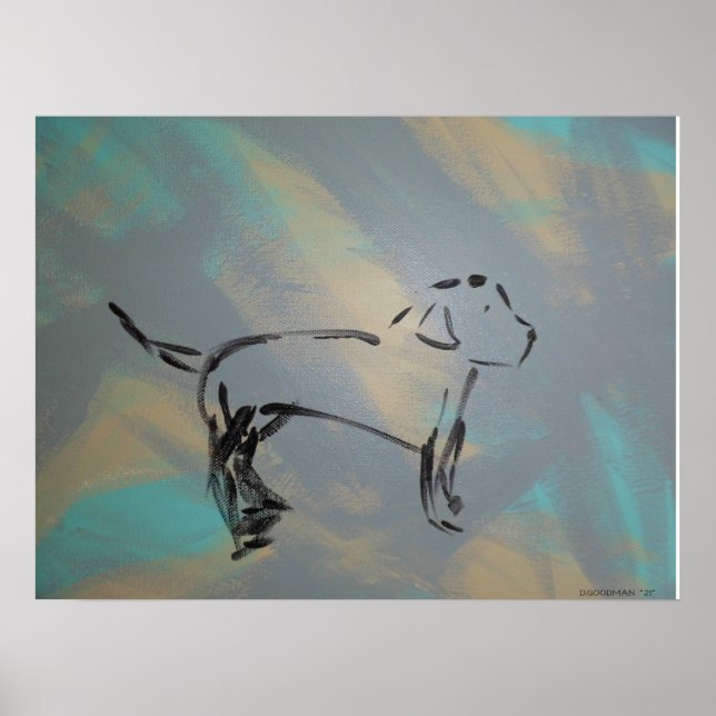 Labrador Retriever Abstrato Poster (Frente)