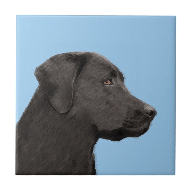 Labrador Retriever Black Painting Original Dog Art (Frente)