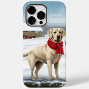 Labrador Retriever Dog no Natal da Neve