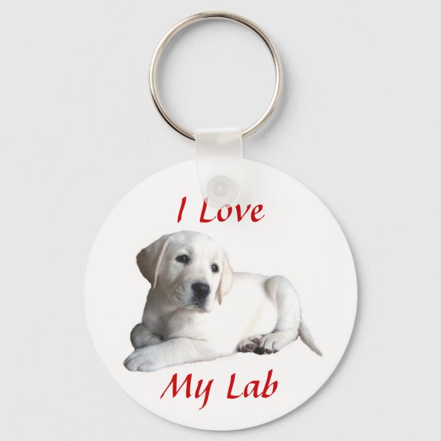Labrador Retriever Love Chaveiro (Frente)