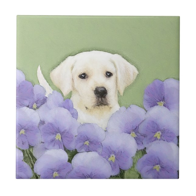 Labrador Retriever Puppy Pintura Original (Frente)