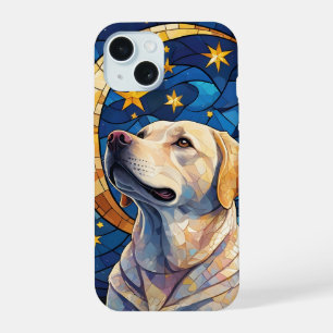 Labrador Retriever Stainher Glass Night Sky Moon