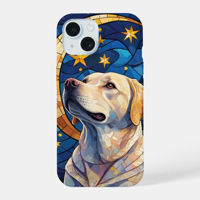 Labrador Retriever Stainher Glass Night Sky Moon (Verso)