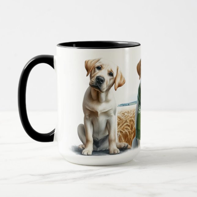 Labrador Retriever Trilha de Natal Xícara de Café (Esquerda)