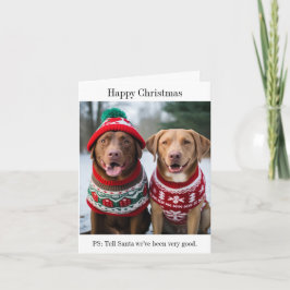 Labrador Retrievers no Cartão de Jumpers de Natal