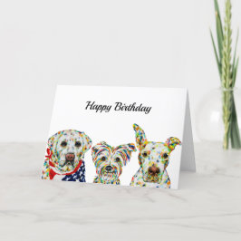 Labrador, Terrier, Cartão de aniversário Pitbull