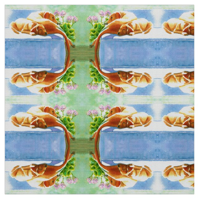 Labradores Amarelos no Tecido de Cachorro do Sofá (Modelo)