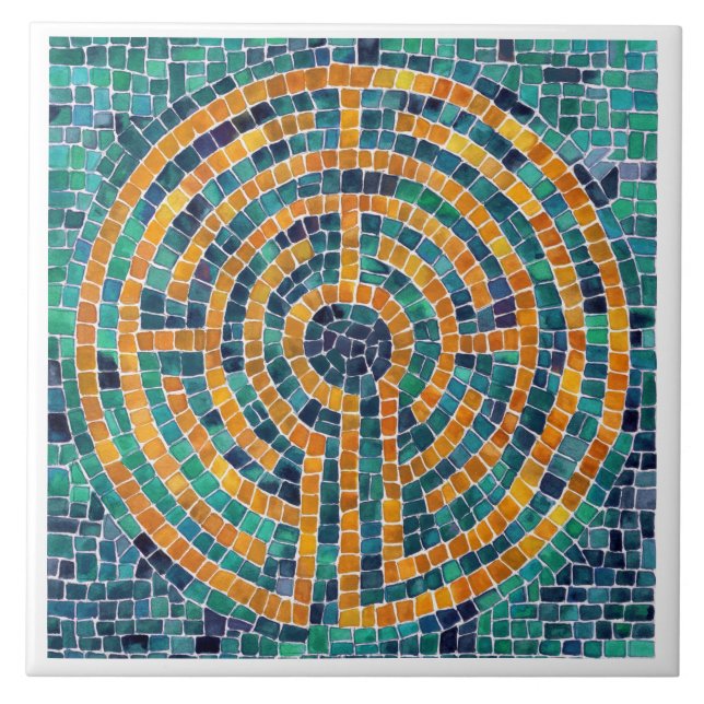 LABYRINTH II 6x6 - Azulejo cerâmico branco (Frente)
