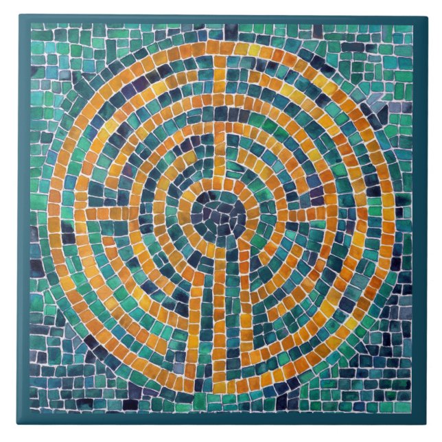 LABYRINTH II 6x6 - Azulejo cerâmico - Verde (Frente)