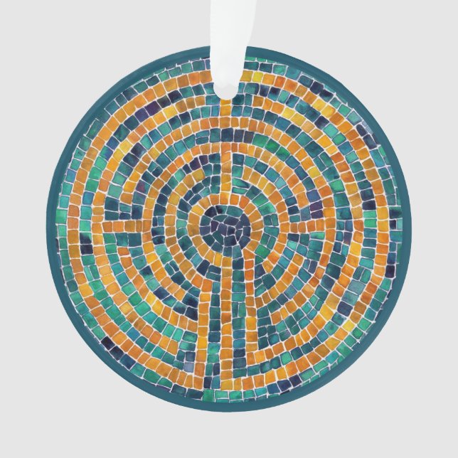 LABYRINTH II Circular acrílico Ornamento (Frente)