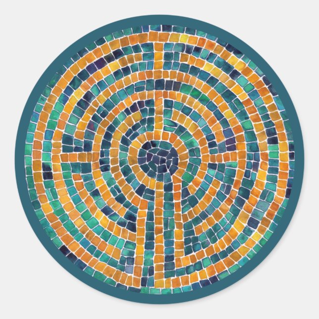 LABYRINTH II Grandes Adesivos redondos - Verde (Frente)