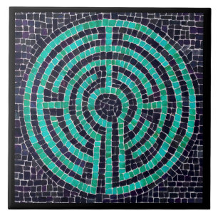 LABYRINTH III 6x6 Azulejo cerâmico - Preto