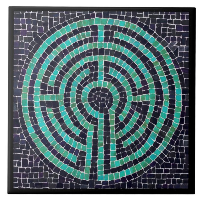 LABYRINTH III 6x6 Azulejo cerâmico - Preto (Frente)