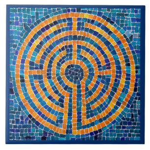 LABYRINTH IV 6x6 Azulejo cerâmico - Azul