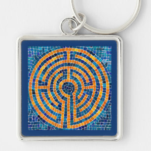 LABYRINTH IV Chaveiro Premium Square