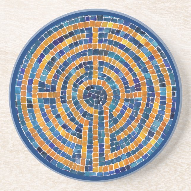 LABYRINTH IV Porta copos Sandstone - Azul (Frente)