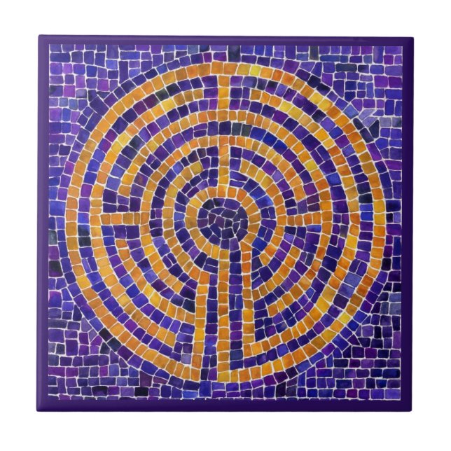 LABYRINTH MOSAIC 4.25x4.25 Azulejo cerâmico - Roxo (Frente)