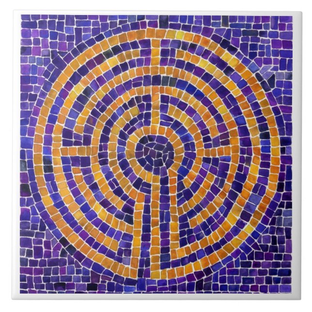 LABYRINTH MOSAIC 6x6 - Azulejo cerâmico branco (Frente)