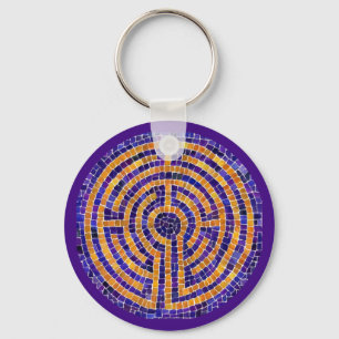 LABYRINTH MOSAIC Metal Round Chaveiro