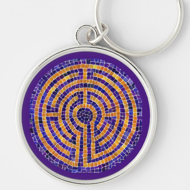 LABYRINTH MOSAIC Premium Round Chaveiro (Frente)
