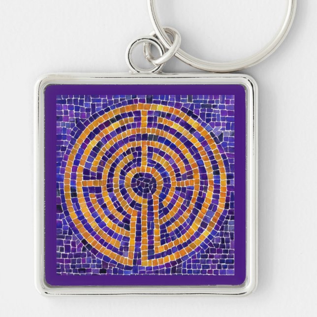 LABYRINTH MOSAIC Premium Square Chaveiro (Frente)