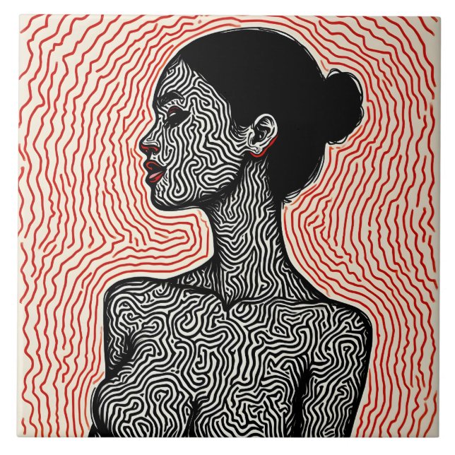 Labyrinth of Her Awakening – A Minimalist Portrait (Frente)